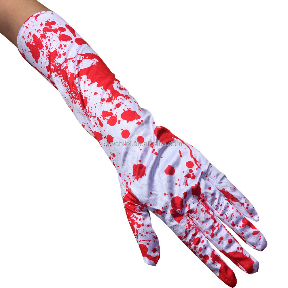 Adult Halloween BLOOD Costume Skeleton Gloves