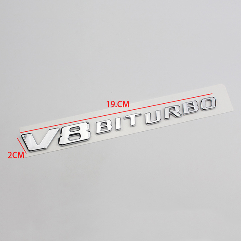 3d ABS Car Fender Side  V8 V12 BITURBO Emblem For Mercedes Benz Accessories