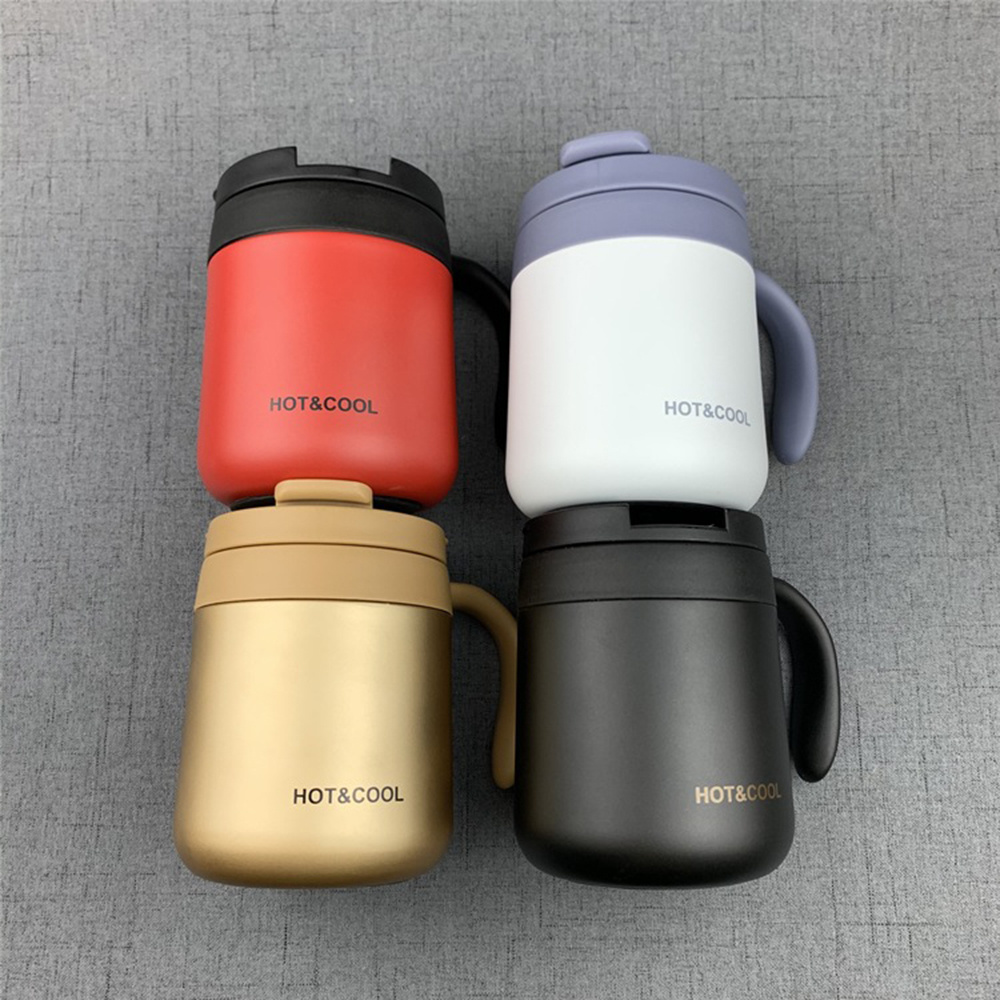 2024 CHUFENG Stainless Steel Double Wall Vacuum Flask Office Coffee Tea Thermos Tumbler Cup With Handle Travel Coffee Mug