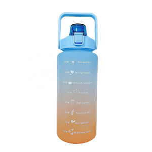 Hot Selling Products 2022 Attractive Design 2L Tumbler Big Motivational Plastic Water Bottle With Safety Lock