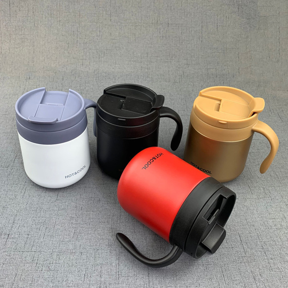 2024 CHUFENG Stainless Steel Double Wall Vacuum Flask Office Coffee Tea Thermos Tumbler Cup With Handle Travel Coffee Mug