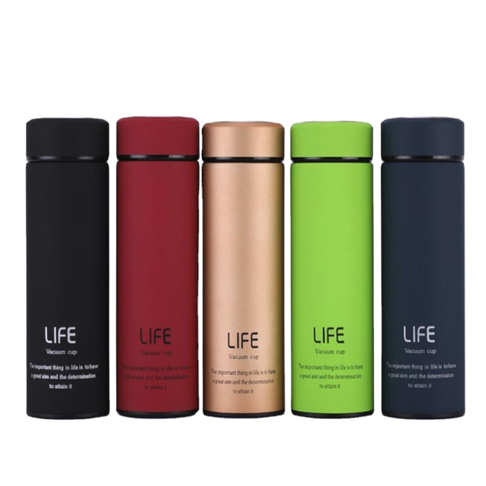 Stainless Steel 304 Life Cup Double Wall Water Bottle Rubber Coated Soft Touch Vacuum Flask Straight Thermos Bottle