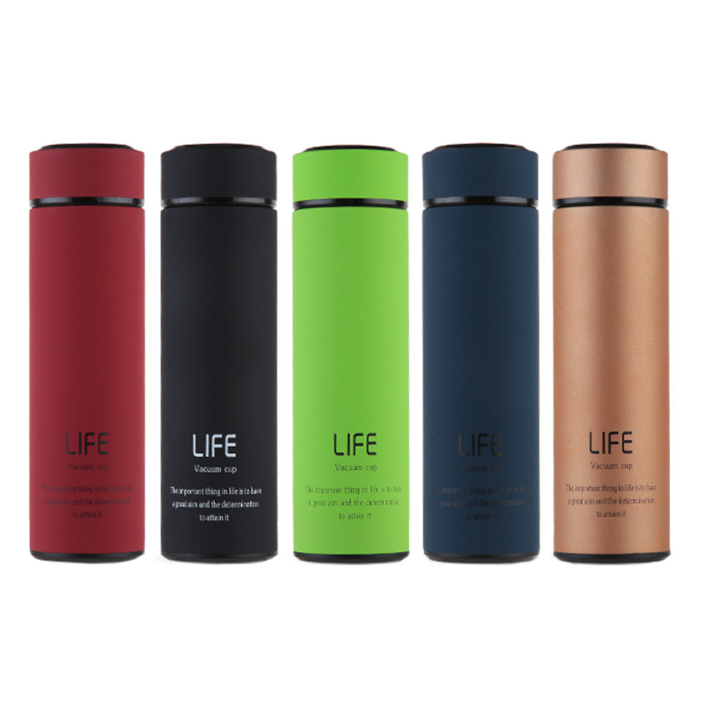 Stainless Steel 304 Life Cup Double Wall Water Bottle Rubber Coated Soft Touch Vacuum Flask Straight Thermos Bottle