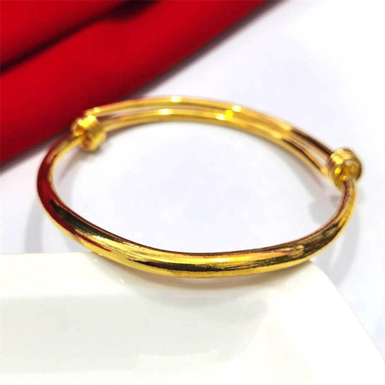 Vietnam Luxury Jewelry Wholesale High-quality Ethnic Style Pattern Thickened Gold Bracelets for Women