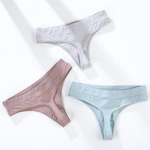 Japanese pure cotton Thongs T Back Low Waist Through Panties for Women