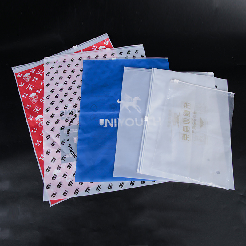 Custom Print Eco Friendly Frosted Zipper Bag Reusable Ziplock Plastic Eva Bag For Shirt Clothing Clothes Garment Packaging