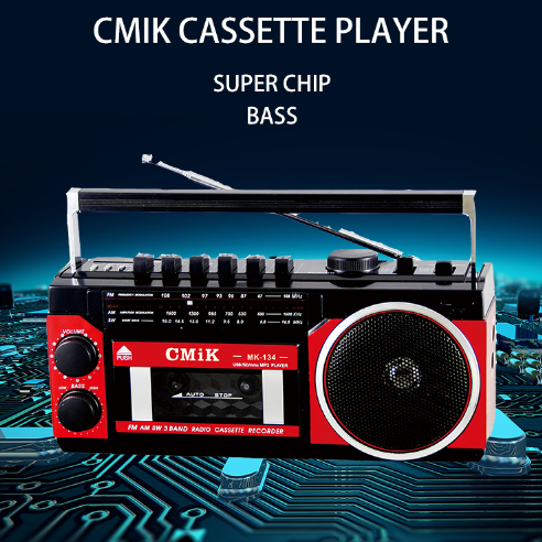 CMiK MK-134 Newest Cassette Player with AM FM Multiband Radio audio MP3 Portable Cassette Tape Recorder