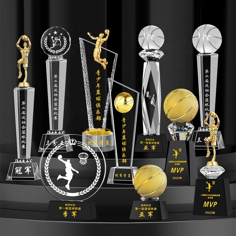 Yiwu Collection Professional Basketball Trophy Award Custom Trophy Basketball Wholesale Crystal Award Trophy For Basketball