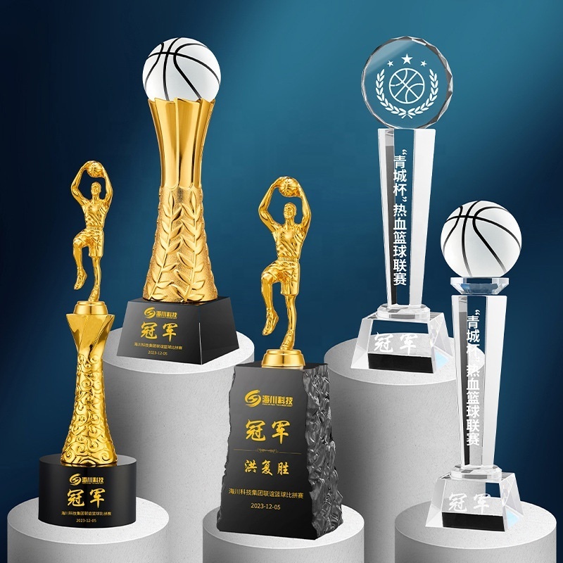 Yiwu Collection Professional Basketball Trophy Award Custom Trophy Basketball Wholesale Crystal Award Trophy For Basketball