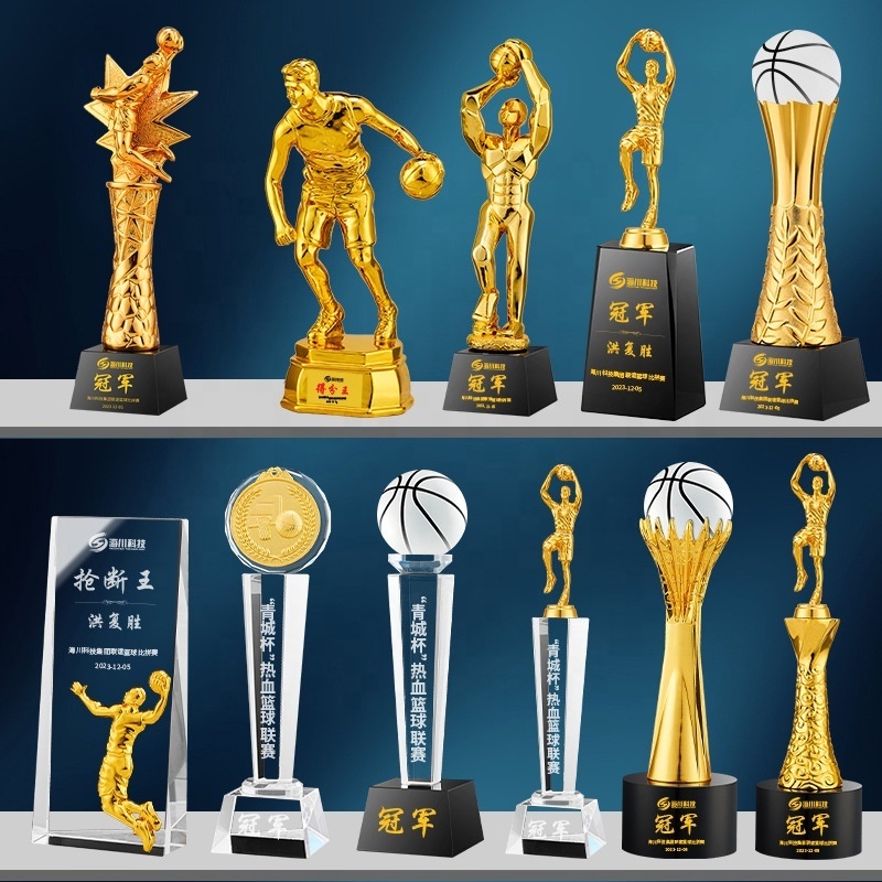 Yiwu Collection Professional Basketball Trophy Award Custom Trophy Basketball Wholesale Crystal Award Trophy For Basketball