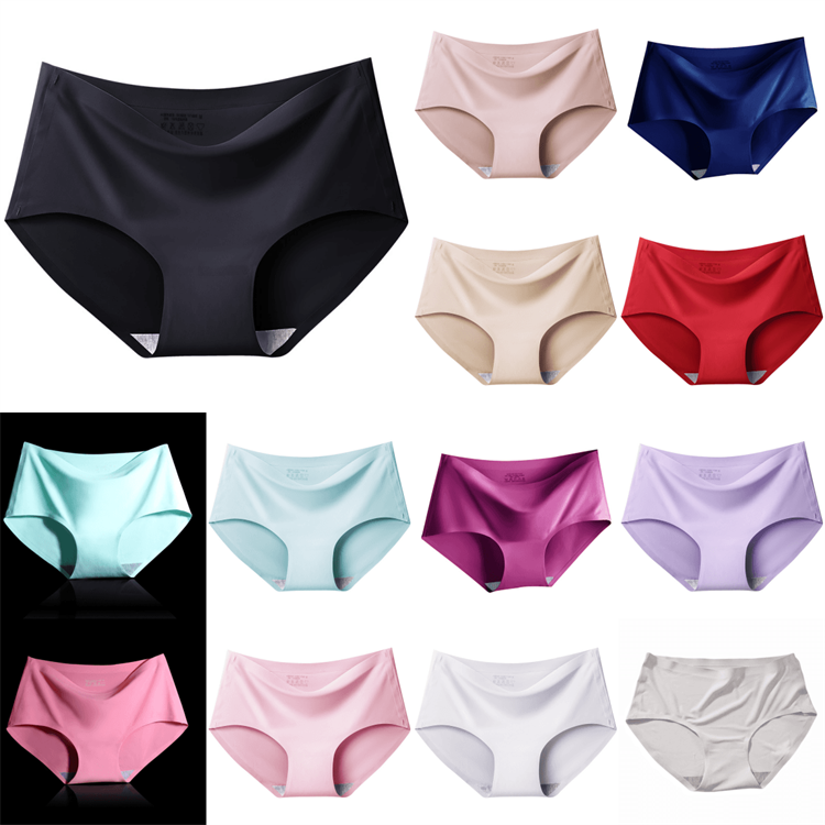 High-Quality Ice Silk Girl Panties Underwear Spandex Seamless g-string Women's Sexy Thong Ladies Panties Underwear In Bulk