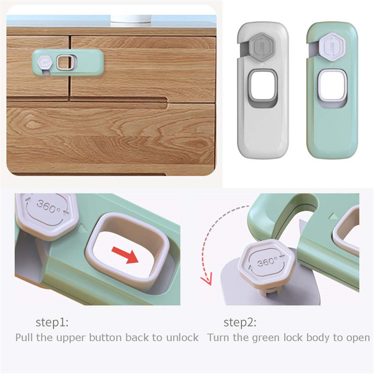 High Quality Certificated-Child Safety Cabinet Lock for drawer Baby Proof Security Protector Drawer Door Cabinet Plastic Lock