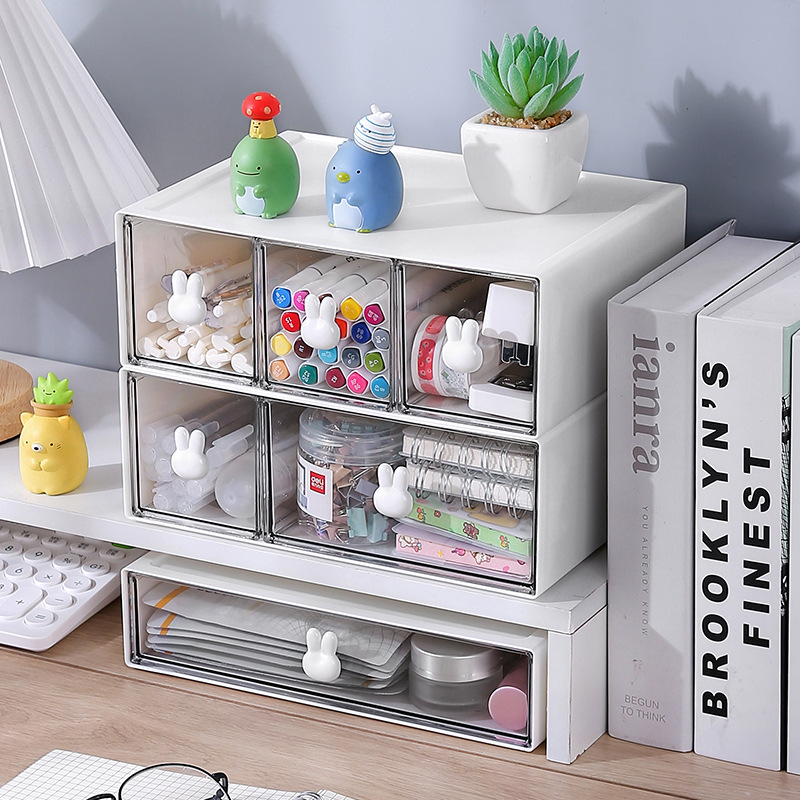 Desktop Stationery storage box student multi grid drawer style pen holder office tape hair accessories small miscellaneous items