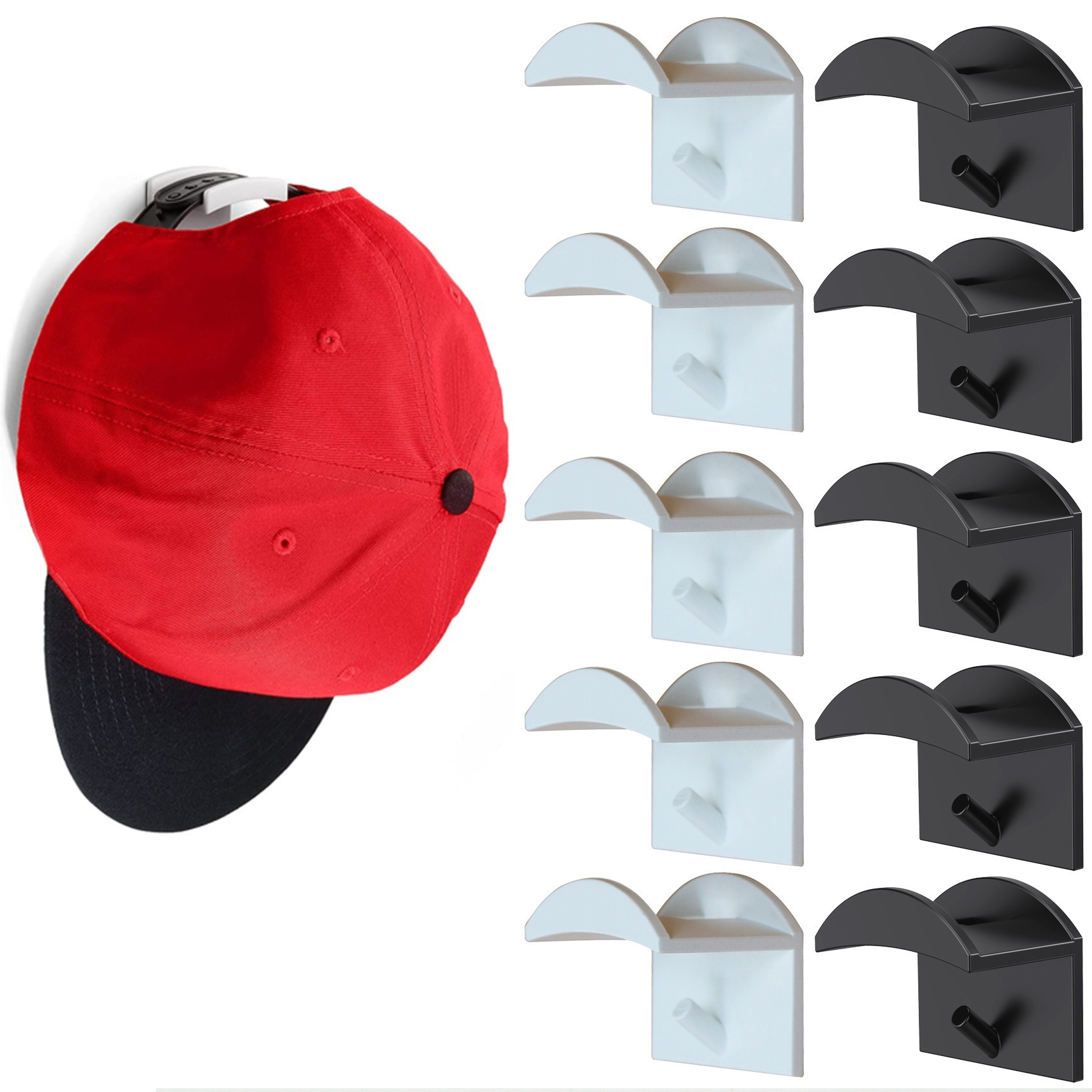 Hot Selling Minimalist Adhesive Hat Rack Display Hooks Closet Storage Organizer Baseball Hat Hooks