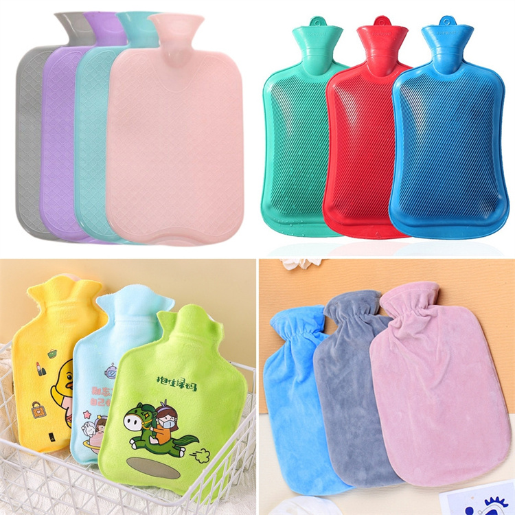 2L Hot Water Bottle Water filling Rubber Hot Water Bag with cover Pain Relief Heating Pad Durable