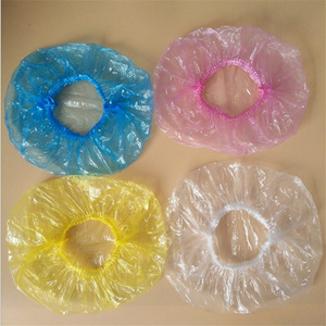 Custom Waterproof Thickening Elastic Clear Bathing Cap Salon Hotel Travel Disposable Plastic PE Shower Cap for Unisex