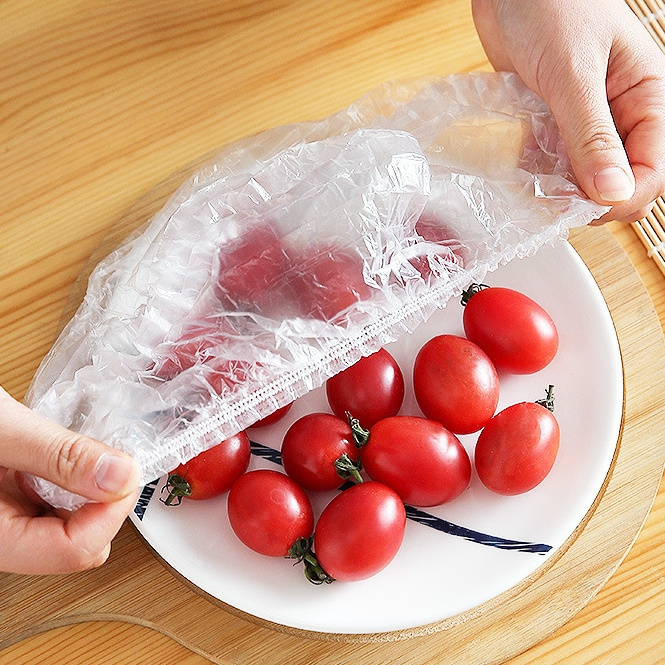 100pcs Disposable food keep fresh bag cover wrap plate bowl lid Plastic wrap cover Bowl cover