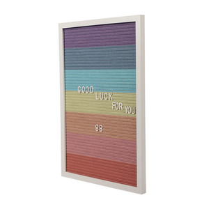 Letter Board Wooden Frame 12*18 Inch Rainbow Felt Letter Board Display with Plastic Alphabet Wall Hanging For Home Decor