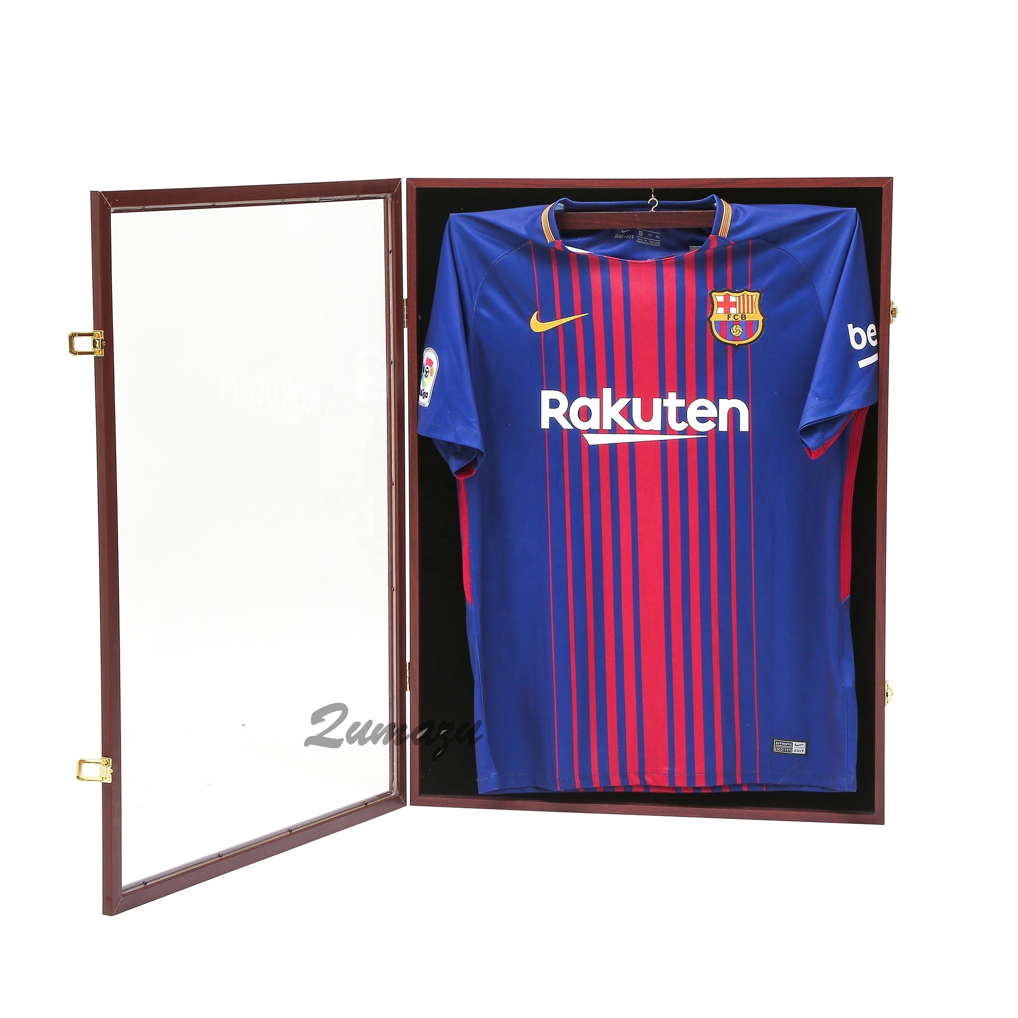 High Quality Custom MDF Wooden Jersey Display Frame Large Shadow Box Lockable with UV Protection Acrylic Hanger for Baseball