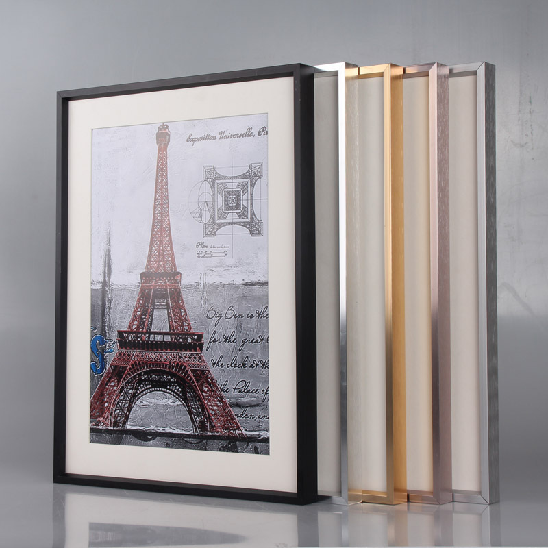 24x36 Custom Aluminum Metal Wall Hanging Picture Frame High Quality Silver Photo Poster Frame with Canvas Wholesale