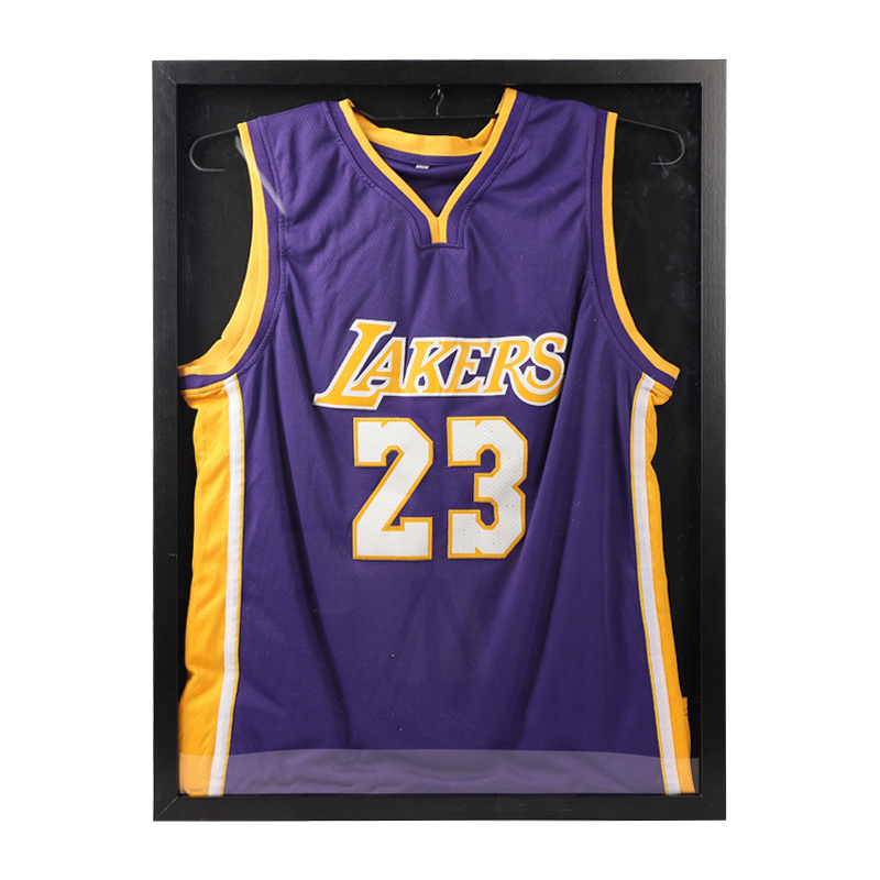 Basketball Jersey Frame Wall Mount Display Jersey Frame Shadow Box With Hangers Transparent T Shirt Display Frame