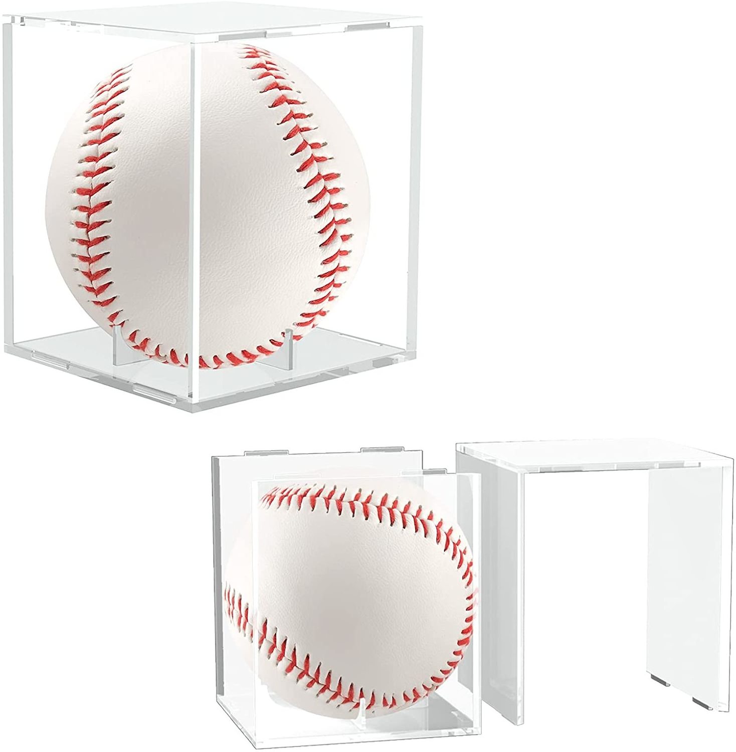 Baseball Sports Memorabilia Showcase Autograph Ball Protector Acrylic Cube Ultra Clear Baseball Display Case