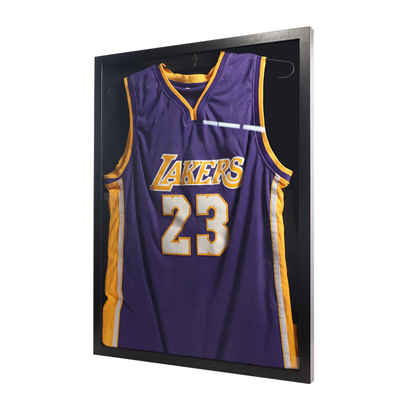 Basketball Jersey Frame Wall Mount Display Jersey Frame Shadow Box With Hangers Transparent T Shirt Display Frame