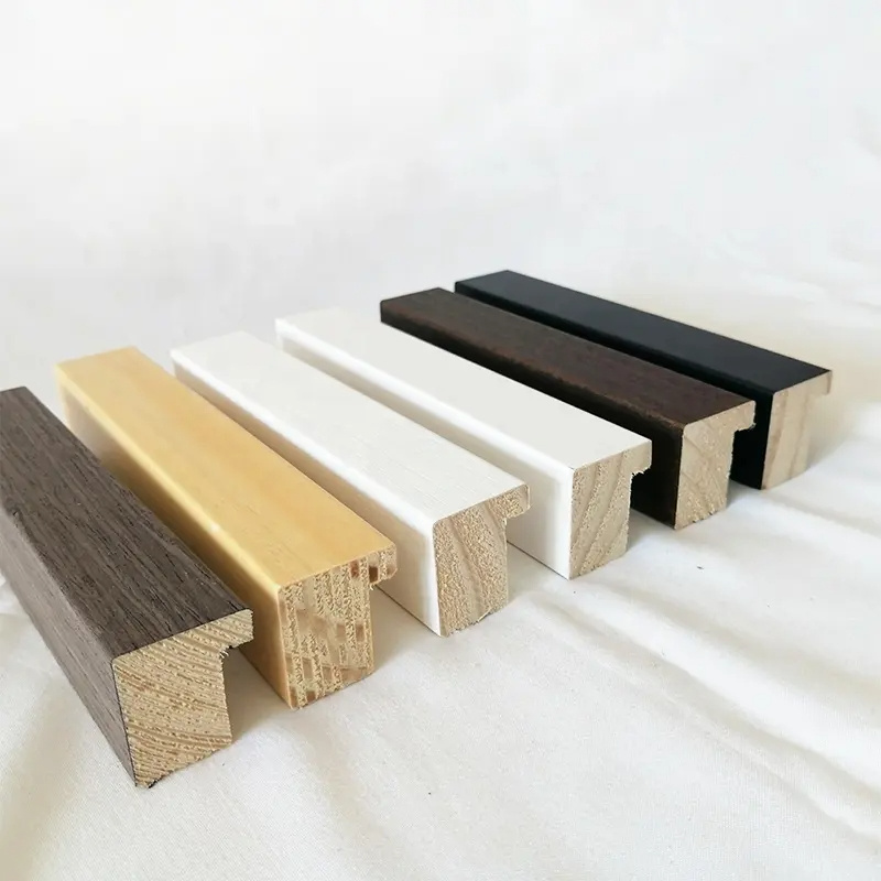 100% Solid wood black pine picture frame moulding