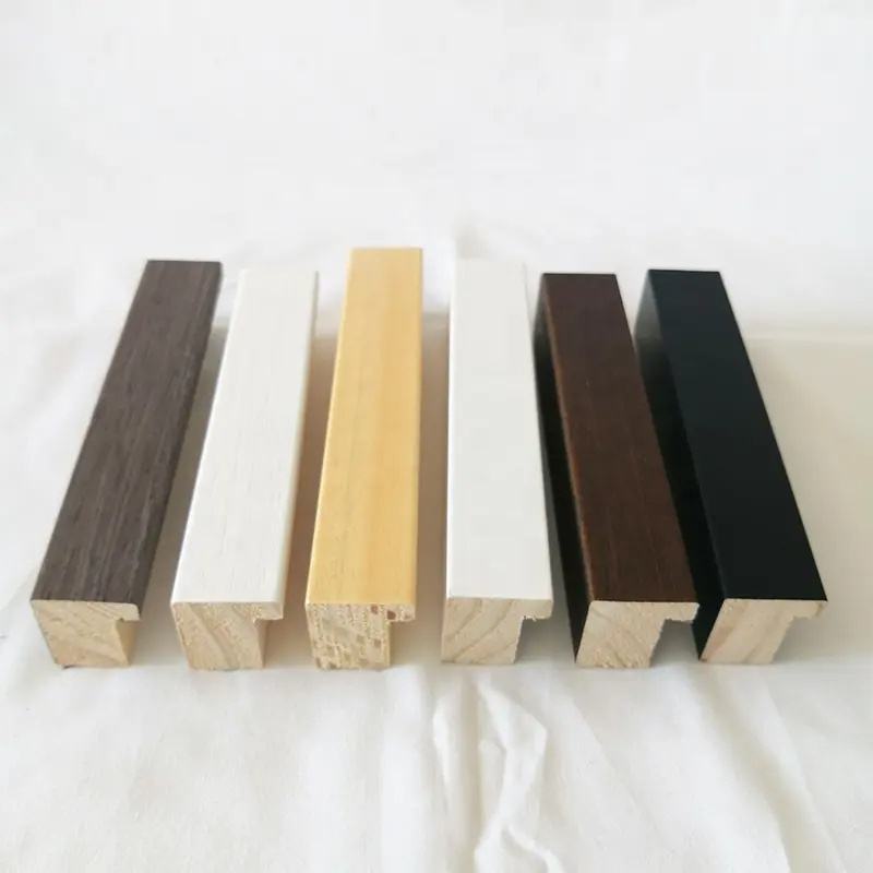 100% Solid wood black pine picture frame moulding