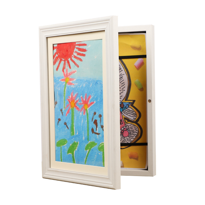 Kids Art Storage Picture Frame Classic White New Style With Stripes Kids Art Frames 50 Picture Storage Kids Artwork Frame