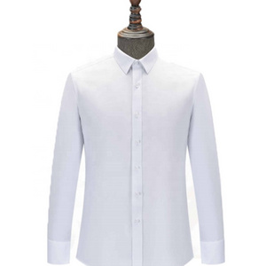 Men's Regular Collar Dress Shirt Single-Strand 100% Cotton Floral Pattern White Knit Antibacterial and Non-Ironing Suit