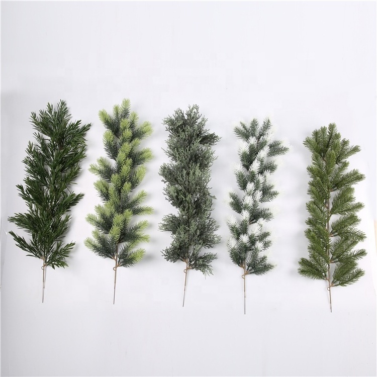 Artificial Pine Branches Plastic Pine Branch Accessories for Christmas DIY Craft Office Home Events Decor