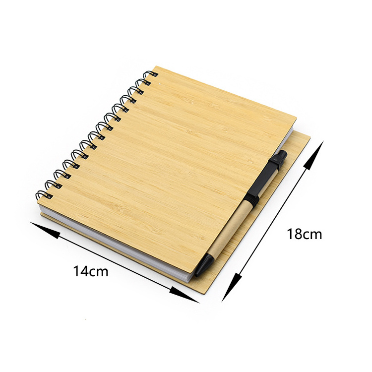 High quality environmental friendly school Office Stationery 100% Natural Bamboo  pen and notebook set