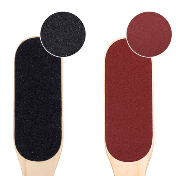 Professional Wooden Nail Pedicure Tools Double Sided Sandpaper Foot File Foot Scrubber Callus Remover