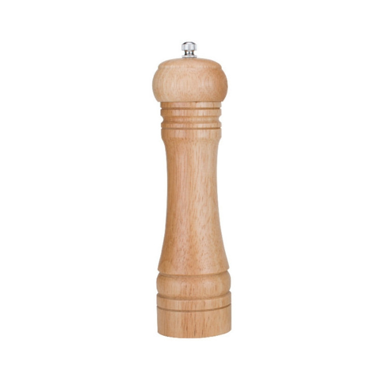 8Inch kitchen adjustable oak wood bottle salt pepper mill multifunctional manual salt grinder with eco friendly