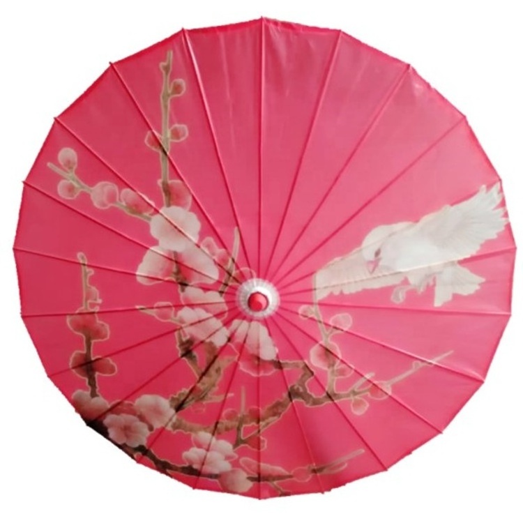 Custom Chinese Paper Flower Umbrella Handmade Durable Wooden Outdoor Parasol For Wedding