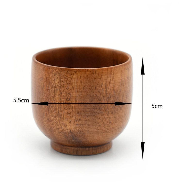 Best Selling Natural Solid Wood Tea Coffee Mug Mini Wooden Wine Beer Cup for Wedding