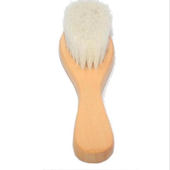 Wholesale custom logo wooden cleaning wool goat hair brush bath baby hair brush