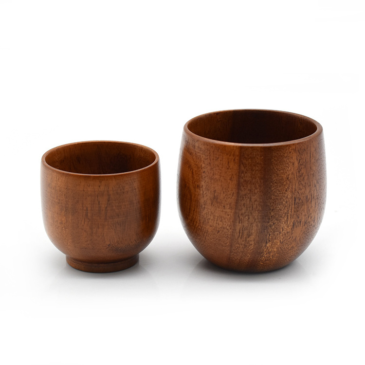 Best Selling Natural Solid Wood Tea Coffee Mug Mini Wooden Wine Beer Cup for Wedding