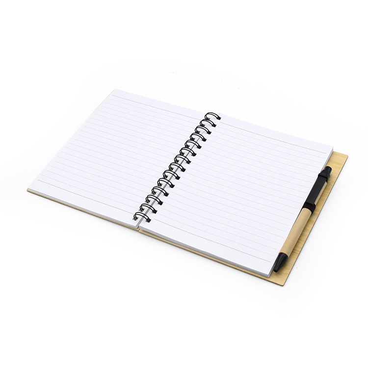 High quality environmental friendly school Office Stationery 100% Natural Bamboo  pen and notebook set