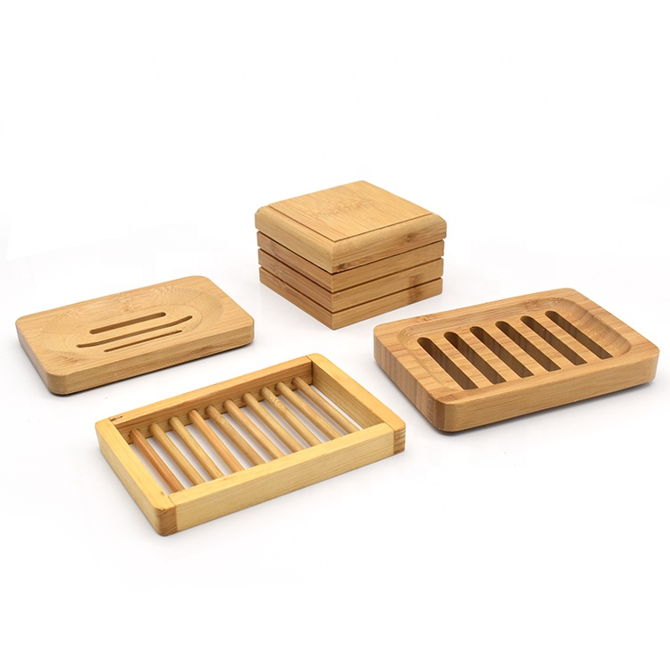 Natural bamboo wood soap dish holder bathroom soap tray shower soap holder