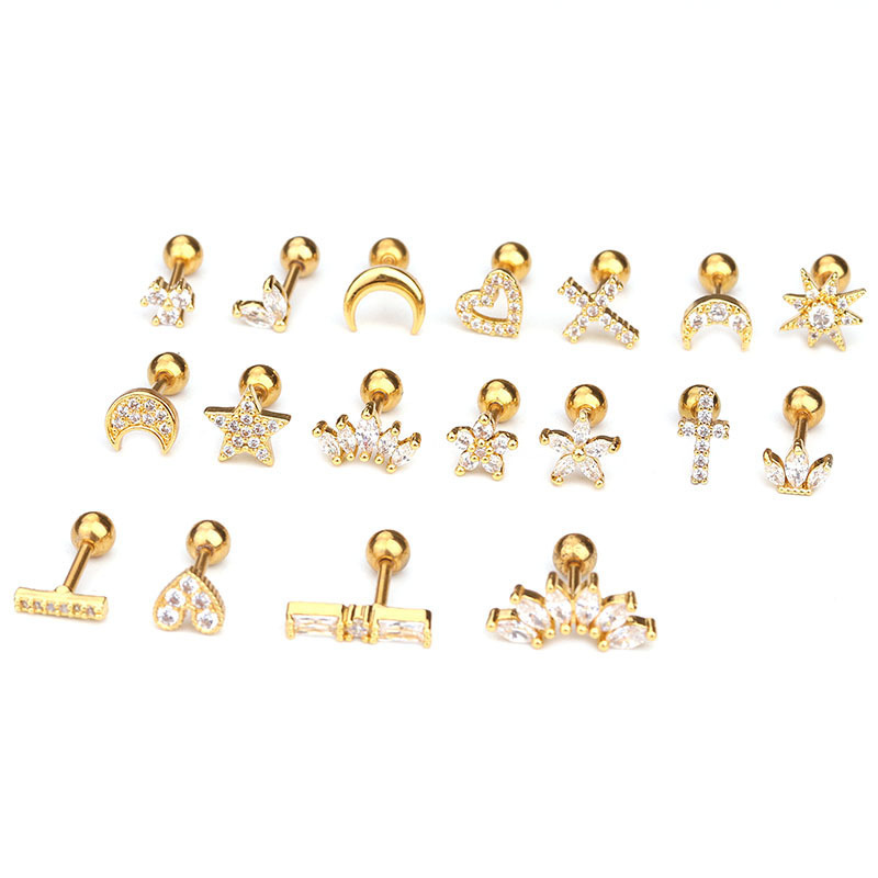 DAIHE Fashion Jewelry Piercing Jewelry Stainless Steel Inlaid With Zircon Nose Piercing Jewelry