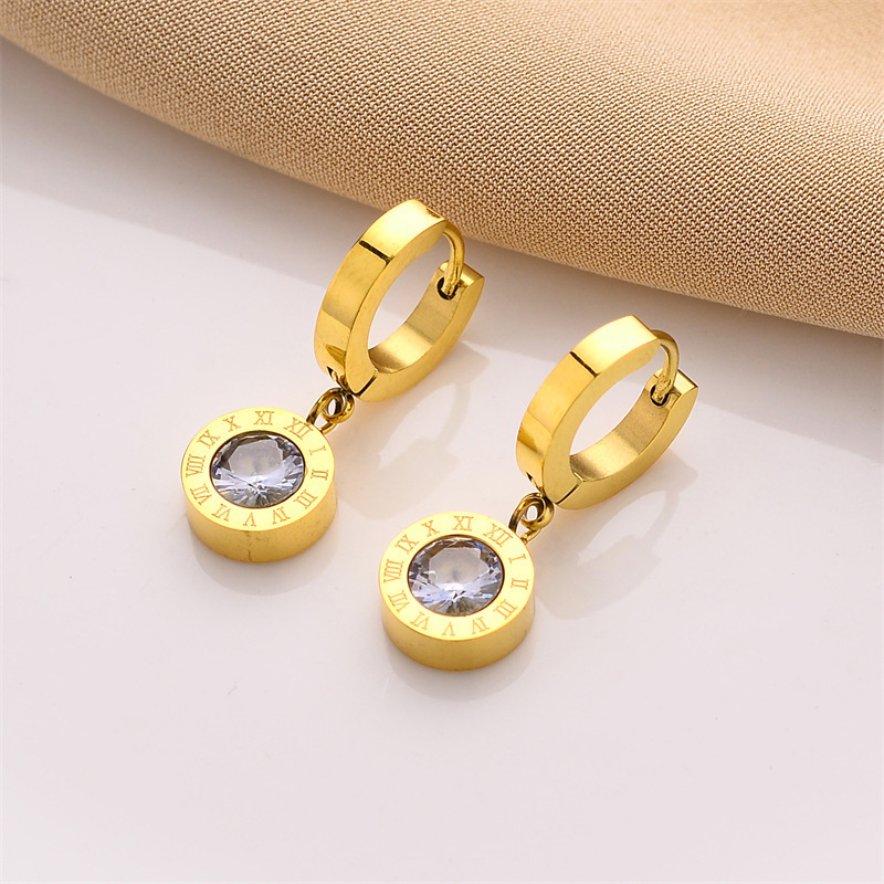 DAIHE Fashion Gold Plated Stainless Steel Dainty Earings Gold Silver Diamond Earings for Women Jewelry Non Fading