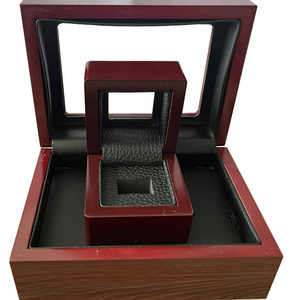 DAIHE Wholesale Price High-end Wood Leather Championship Ring Jewelry Box Collection Display Box