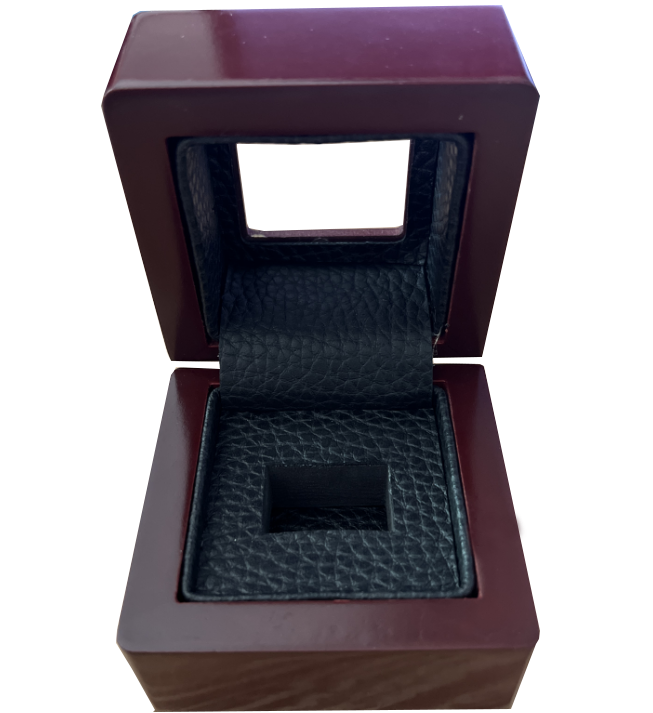 DAIHE Wholesale Price High-end Wood Leather Championship Ring Jewelry Box Collection Display Box