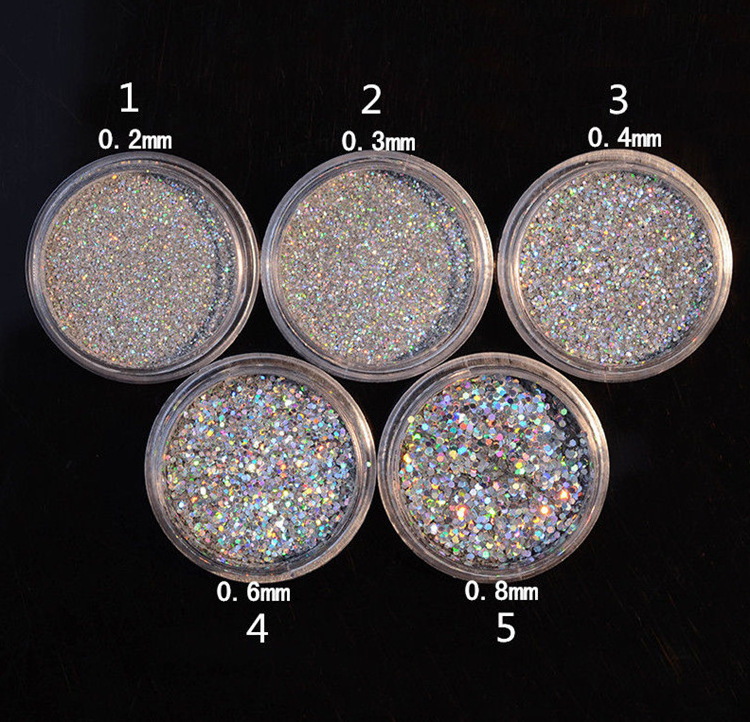 Wholesale COLORFUL Cosmetic Grade Holographic Glitter Polyester Holographic Fine Bulk Glitter for Decoration