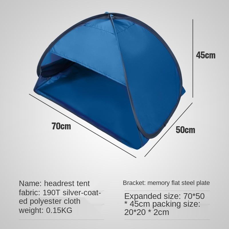 Anti-UV Parasol Outdoor Awning Head Sunshade Tent Umbrella Windproof Sun protection Mini Lazy Beach Headrest Shade Tent