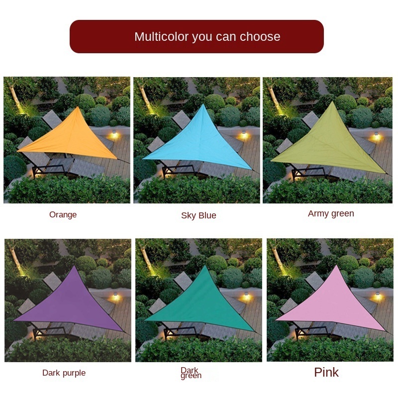 Outdoor triangle canopy 3M4M6M anti-splashing sunscreen awning canopy Tarp Tent Triangle Sun Shelter Beach Shade Sail