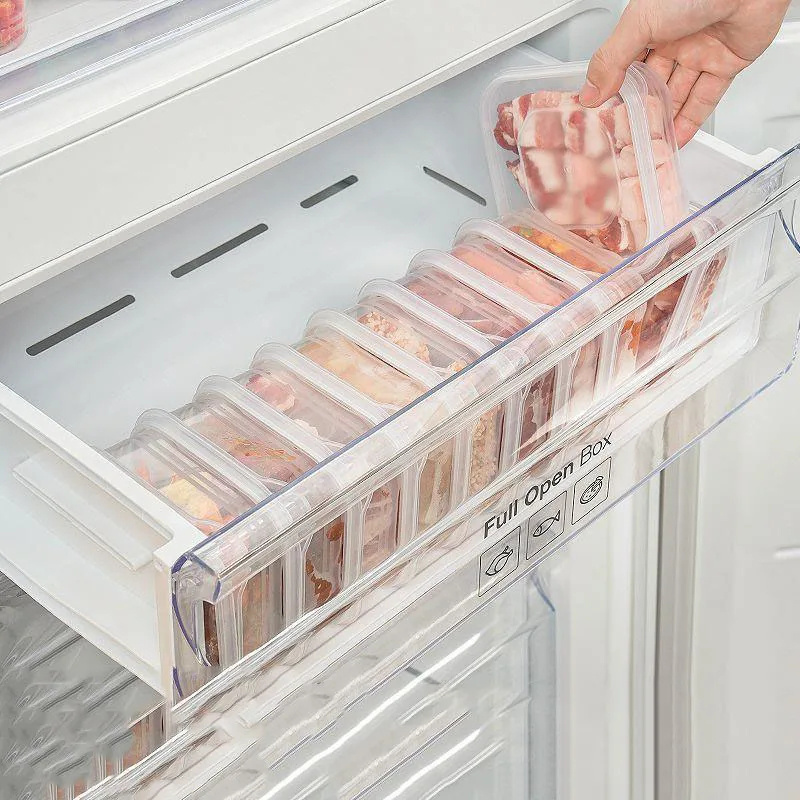 Refrigerator storage box Frozen meat storage box Food packaging box food grade refrigerator special arrangement