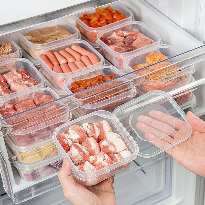 Refrigerator storage box Frozen meat storage box Food packaging box food grade refrigerator special arrangement